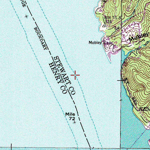 Topographic Map of Mobley Landing (historical), TN