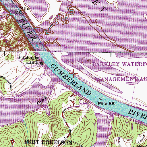 Topographic Map of Moore Landing, TN