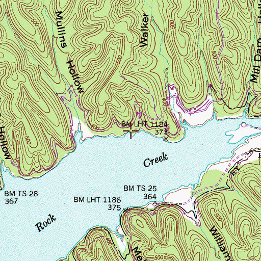 Topographic Map of Mullins School (historical), TN