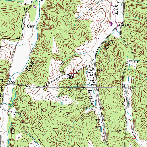Topographic Map of Nash School, TN