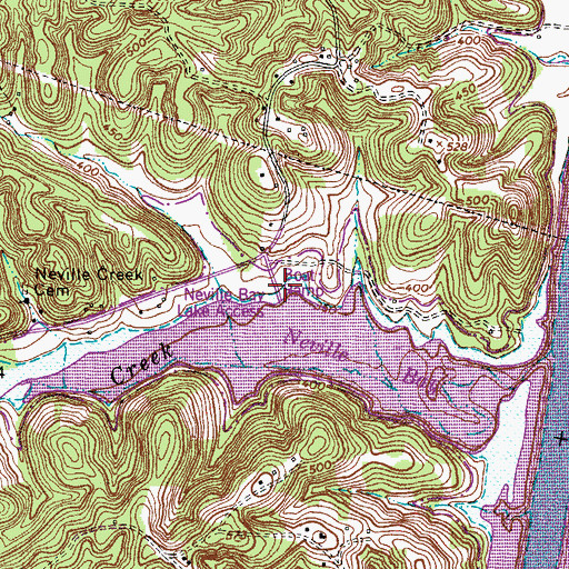 Topographic Map of Neville Bay Lake Access, TN