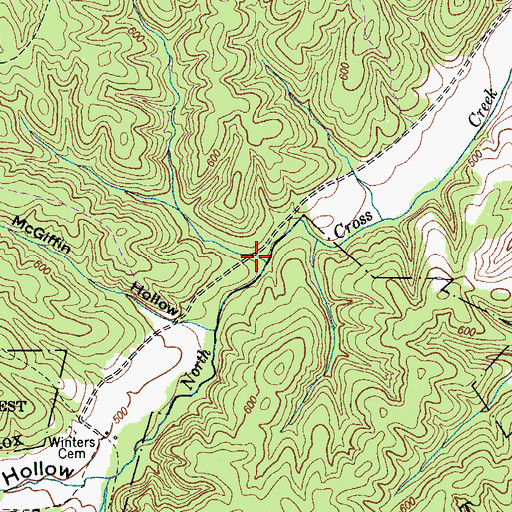 Topographic Map of Newground Hollow, TN
