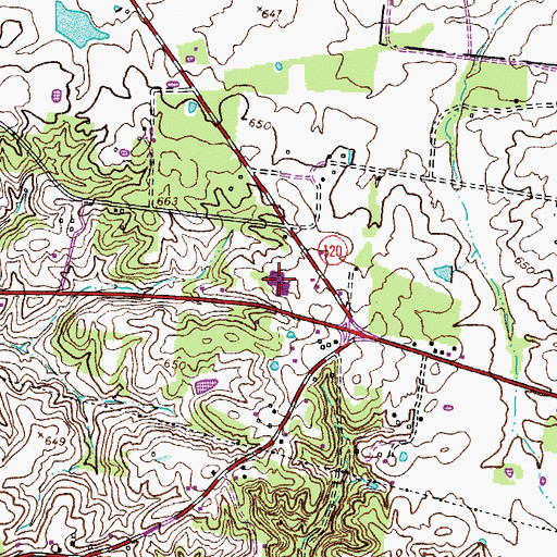 Topographic Map of North Stewart Elementary School, TN