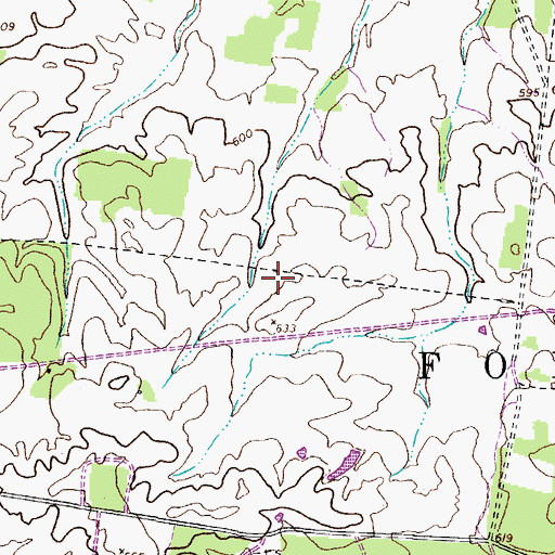 Topographic Map of O K School (historical), TN