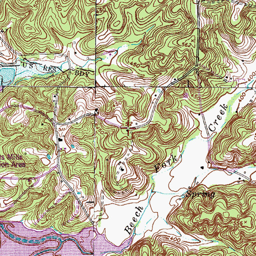 Topographic Map of Oak Hill School (historical), TN