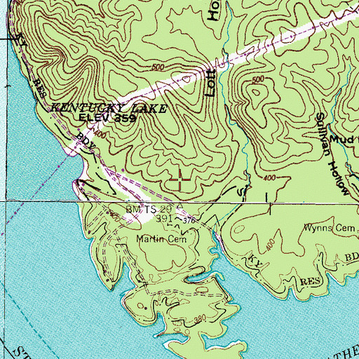 Topographic Map of Old Tunnel Mine, TN