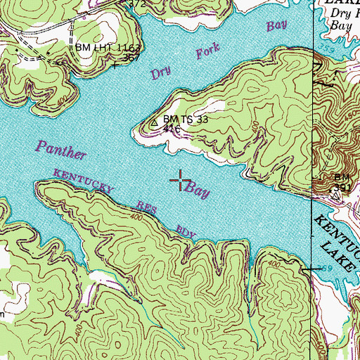 Topographic Map of Panther Bay, TN