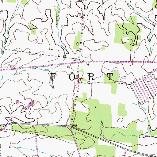 Topographic Map of Parker Town (historical), TN