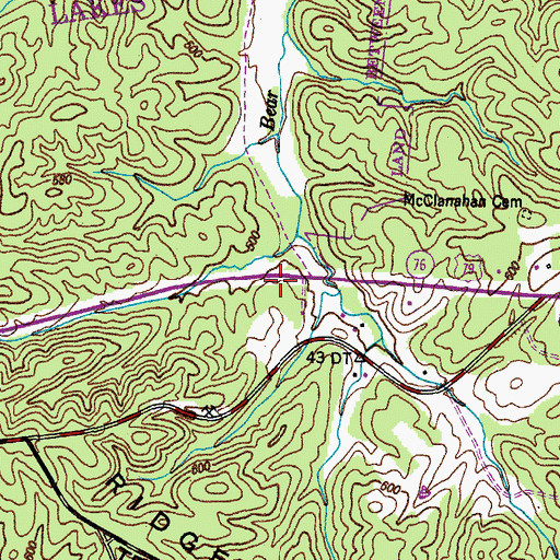 Topographic Map of Peytonia Furnace (historical), TN