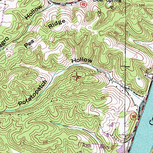 Topographic Map of Potatopatch Hollow Mine, TN