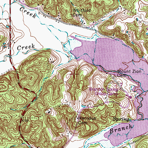Topographic Map of Rayburn Creek, TN