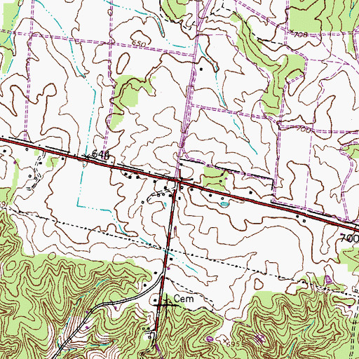 Topographic Map of Red Top, TN