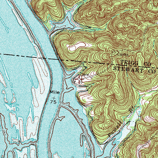 Topographic Map of Roberts Cemetery, TN