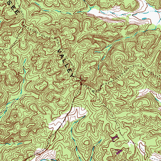 Topographic Map of Round Top, TN