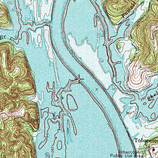 Topographic Map of Rowlett Branch, TN