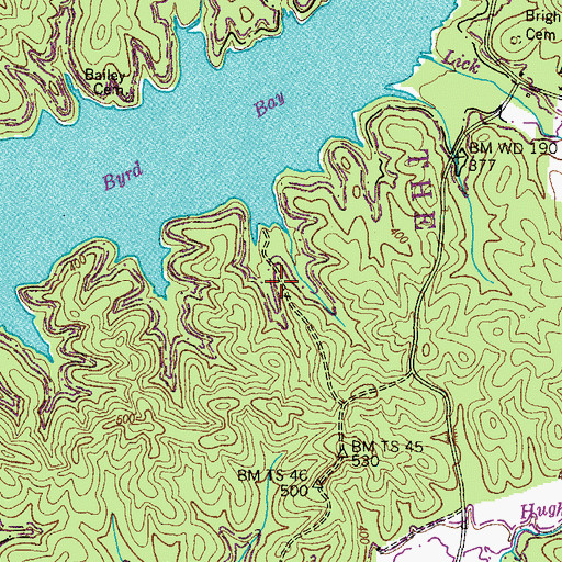 Topographic Map of Saint Johns School (historical), TN