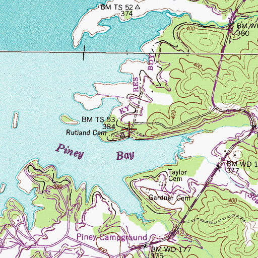 Topographic Map of Saint Mary Church, TN