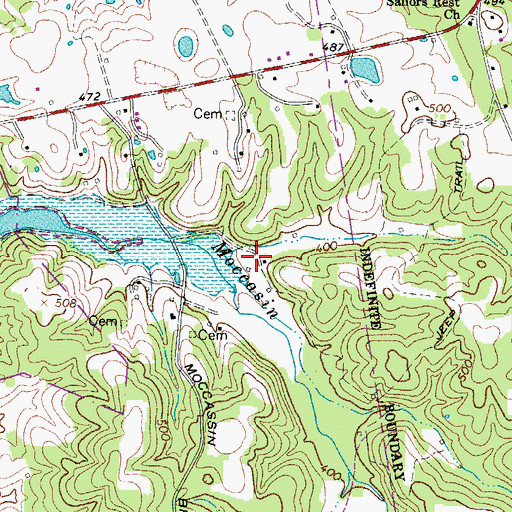Topographic Map of Schuff Hollow, TN