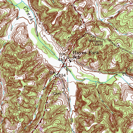 Topographic Map of Sharper Branch, TN