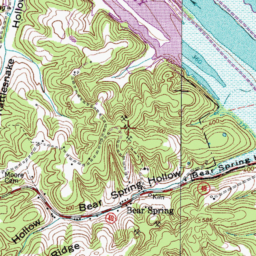 Topographic Map of Skunk Hollow Ore Banks, TN