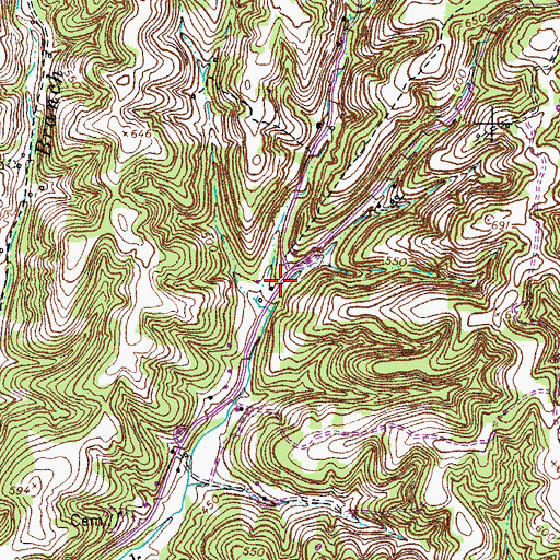 Topographic Map of Smith Hollow, TN