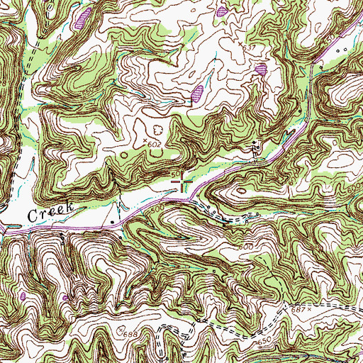 Topographic Map of South Fork North Cross Creek, TN