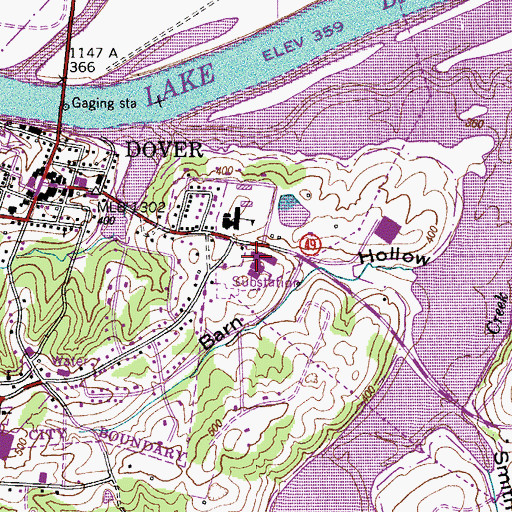 Topographic Map of Stewart County High School, TN