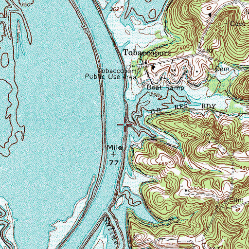 Topographic Map of Pinner Spring Branch, TN