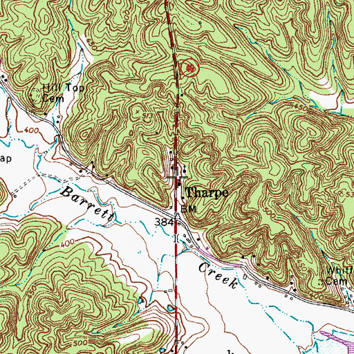 Topographic Map of Tharpe School (historical), TN