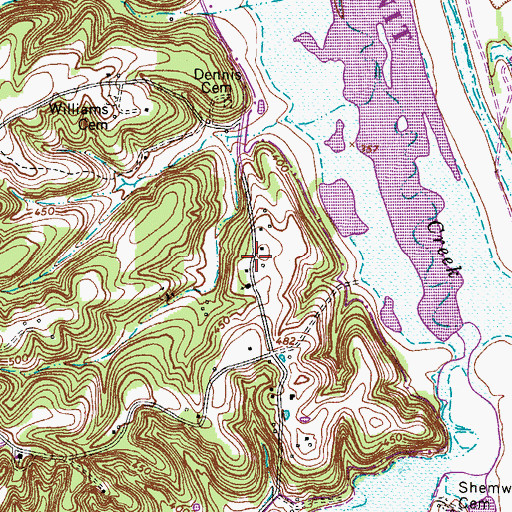 Topographic Map of Tip Top, TN
