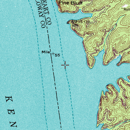 Topographic Map of Tishel Landing (historical), TN