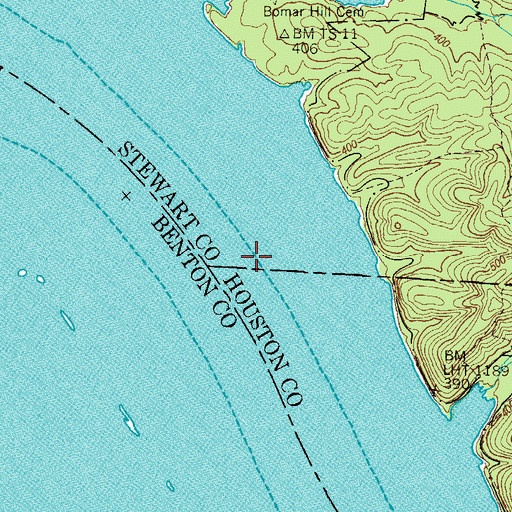 Topographic Map of Upper Lagrange Landing (historical), TN