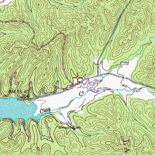 Topographic Map of Vinson School (historical), TN