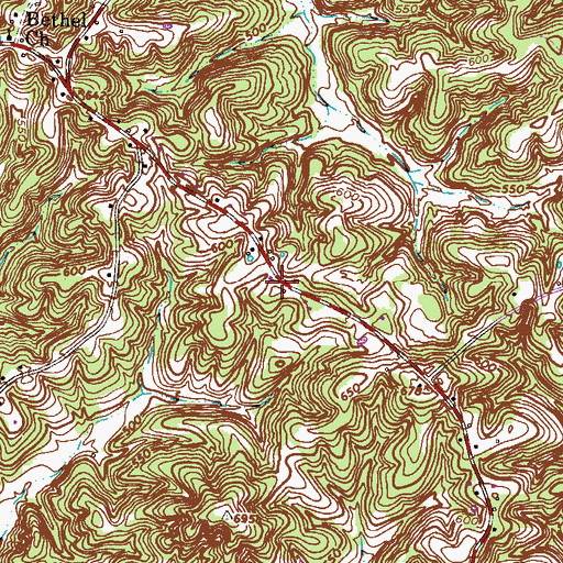 Topographic Map of Wallace Ridge, TN