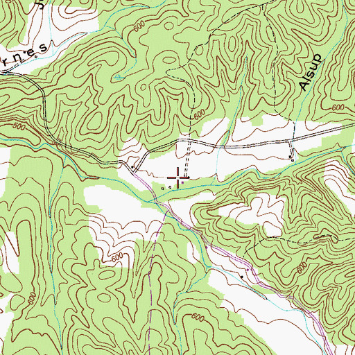 Topographic Map of Walnut Grove School (historical), TN