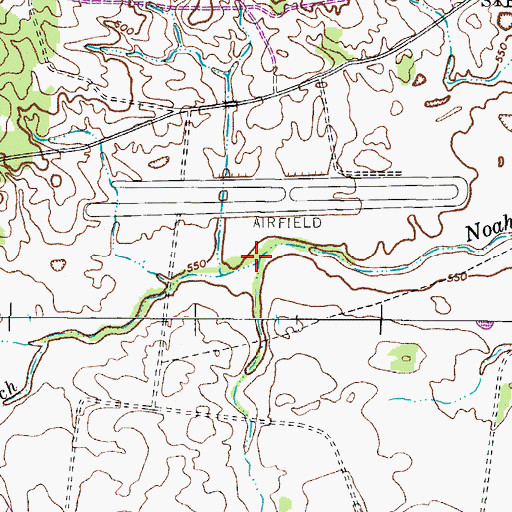 Topographic Map of Weavers Branch, TN