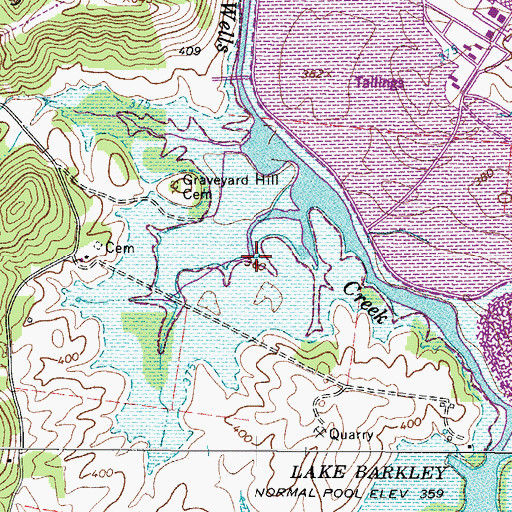 Topographic Map of Wells Creek Basin, TN