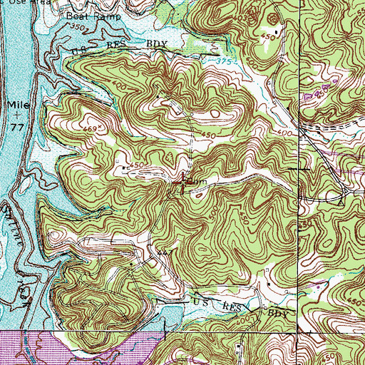 Topographic Map of Williams Cemetery, TN