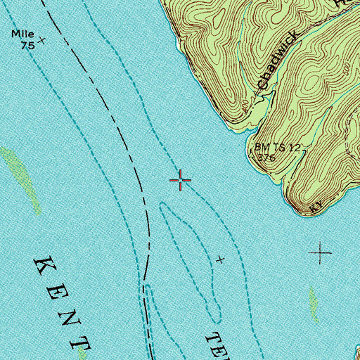 Topographic Map of Chadwick Landing (historical), TN
