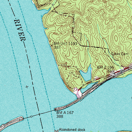 Topographic Map of Days Chapel (historical), TN