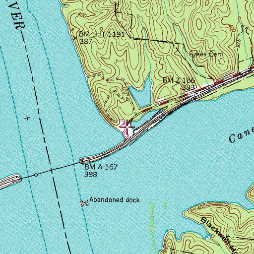 Topographic Map of Danville (historical), TN