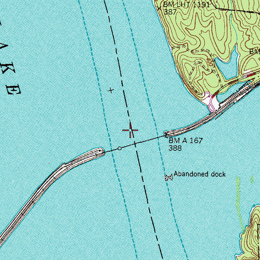 Topographic Map of Danville Ferry (historical), TN