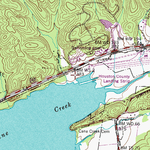 Topographic Map of Southernaire Resort, TN