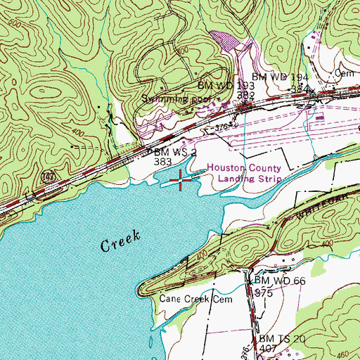 Topographic Map of Southernaire Dock, TN