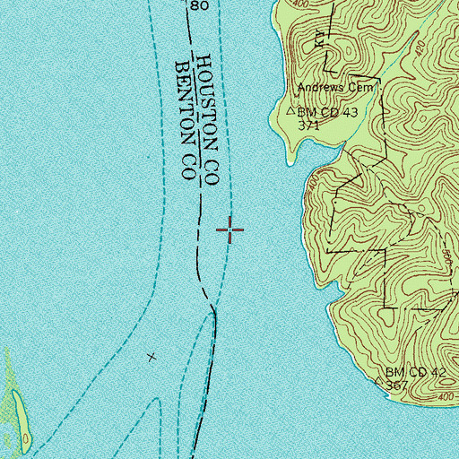 Topographic Map of Boat Yard Landing (historical), TN