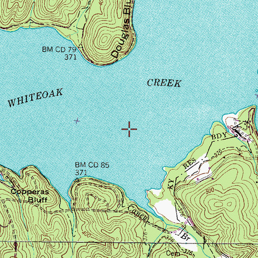 Topographic Map of Douglas Ford (historical), TN
