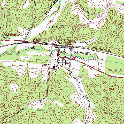 Topographic Map of Scarborough Hollow, TN