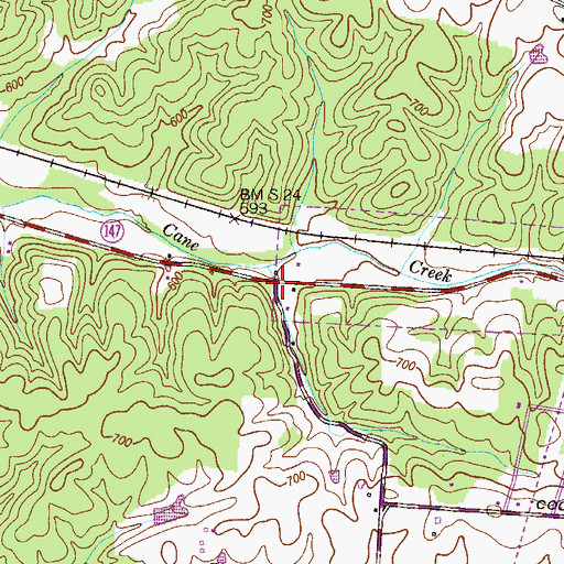 Topographic Map of Baggett Hollow, TN