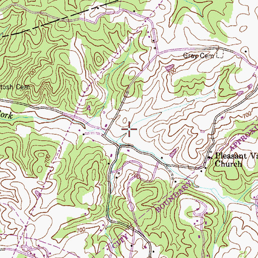 Topographic Map of Moore Hollow, TN