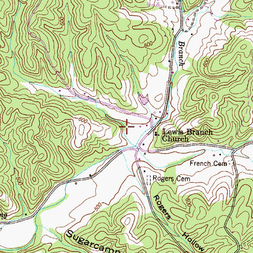 Topographic Map of Scoals Hollow, TN